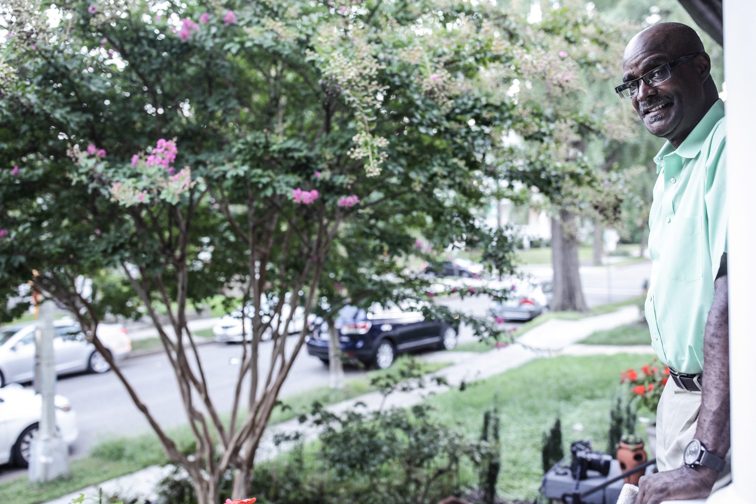 Yarborough stands on his porch in Northwest D.C. Jati Lindsay/CapitalBop