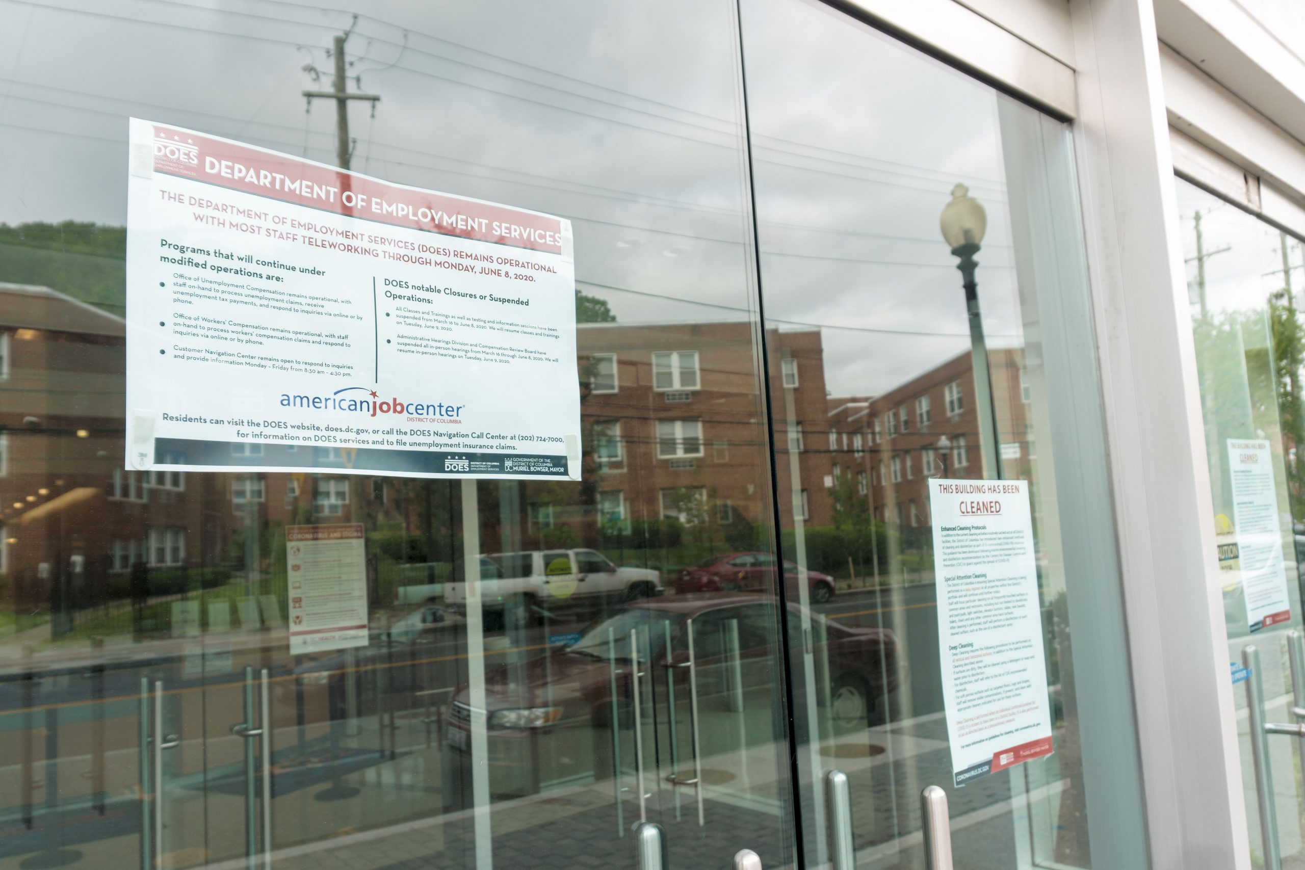 A sign for the D.C. Department of Employment Services. Jamie Sandel/CapitalBop